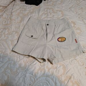 Warner Bros. Cream Cargo Shorts with Patch